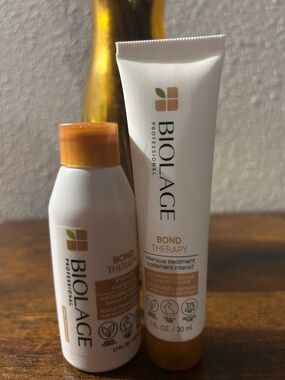 Biolage Bond Therapy Shampoo & Intensive Treatment - White with Amber Accents